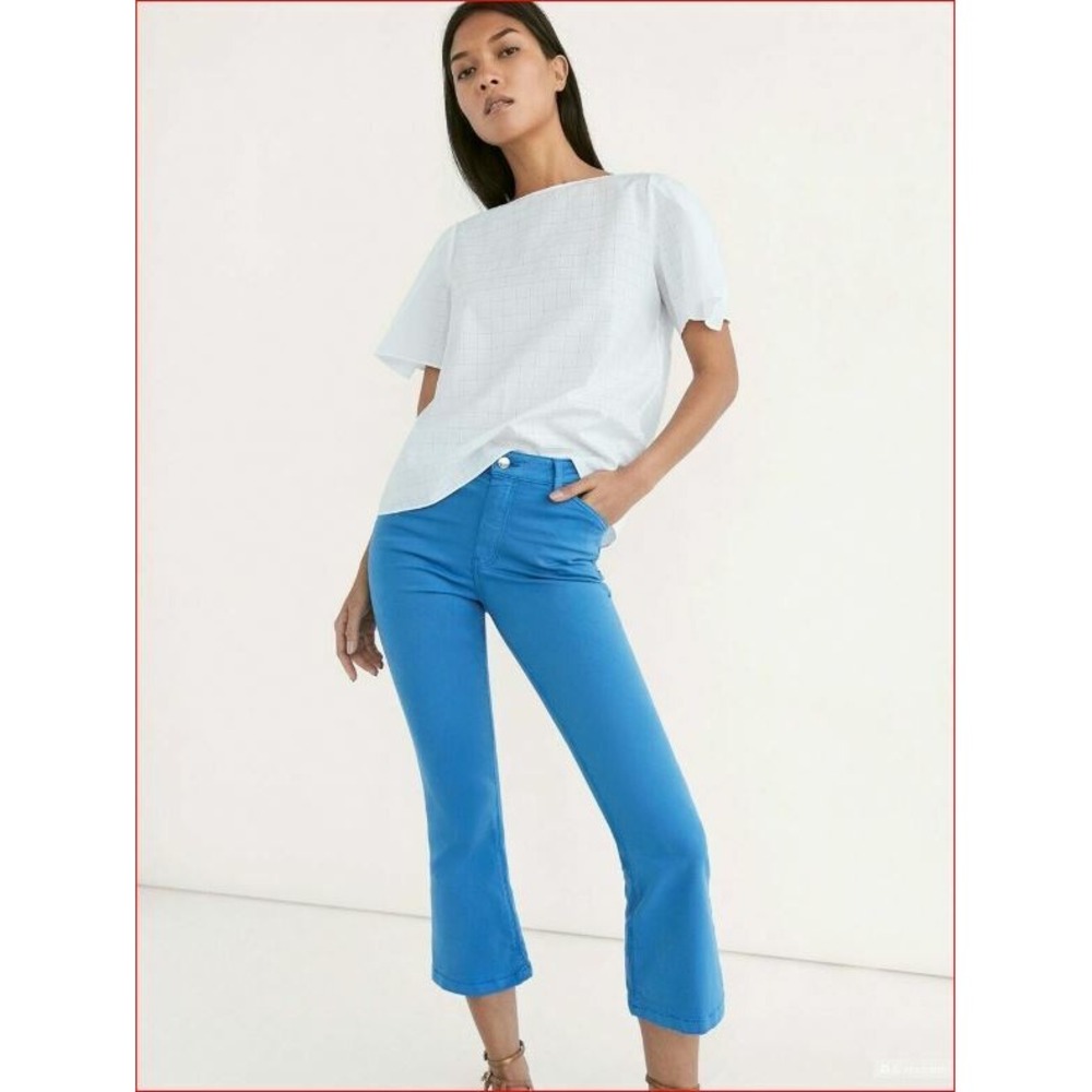 Massimo Dutti women pants 5035/961/920 skinny fit blue cropped sz 4 $66